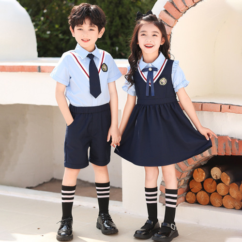 Student uniform set for spring and autumn, academic style, class uniform set for children, kindergarten school uniform, three-piece set, children's sports uniform