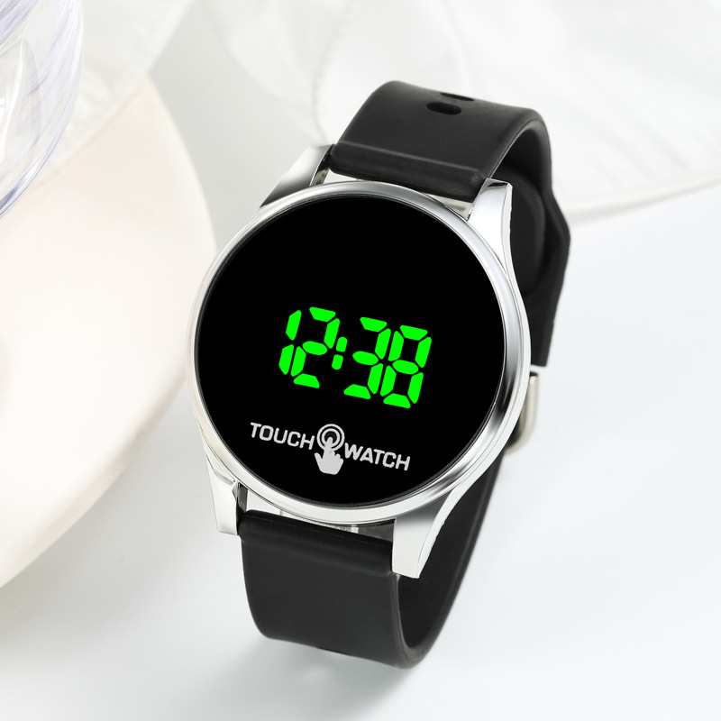 Korean New Cross-border Creative Earth Couple LED Electronic Watch Trendy Cross-border Round Touch Watch for Men and Women