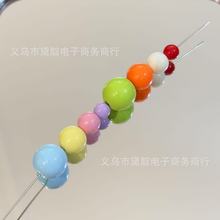 亚克力糖果色烤漆圆珠串珠 diy钥匙扣手机链项链手链隔珠耳环配件