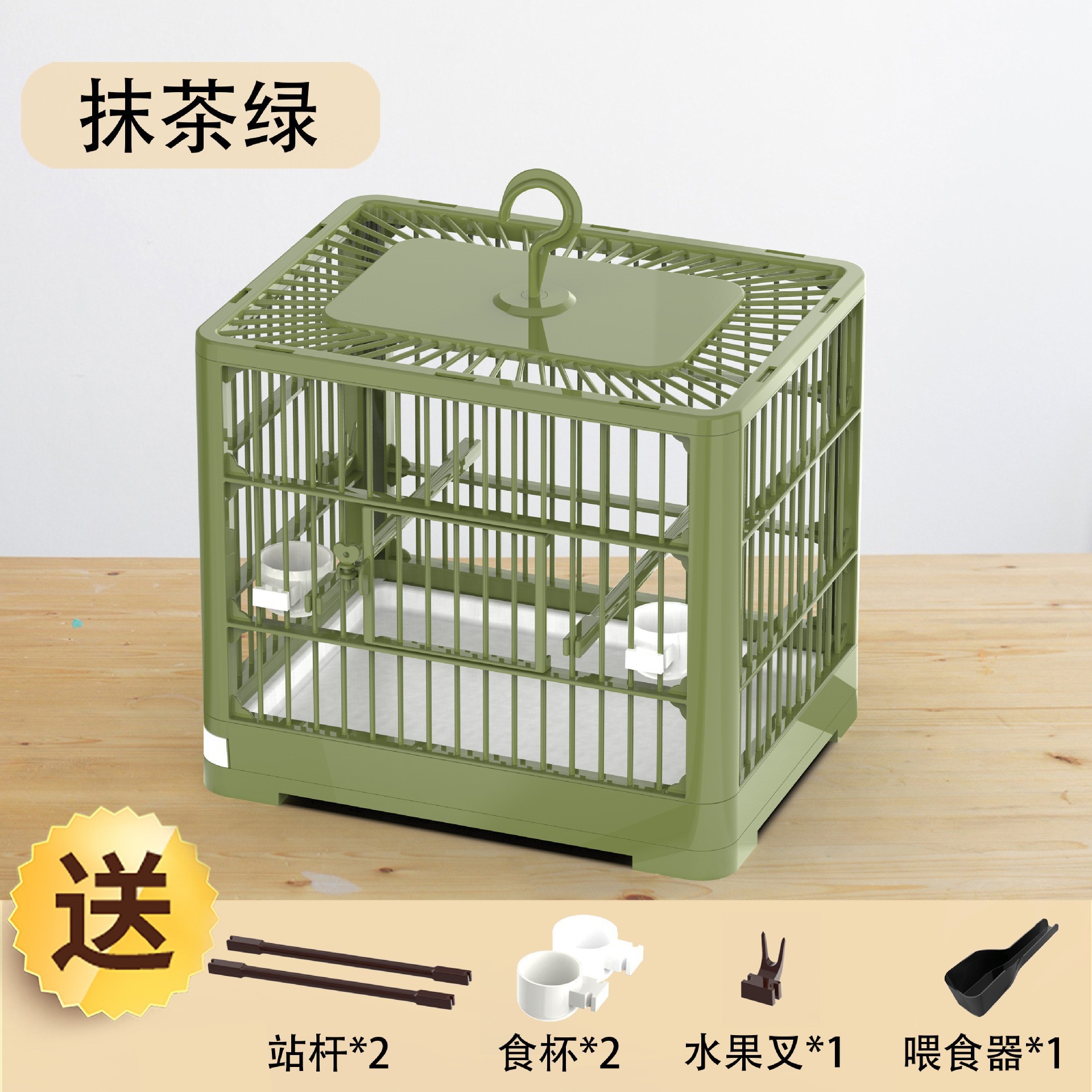 Jaula de plástico para pájaros, jaula para loros, codorniz grande y pequeña, puede ver el nido de pájaros, alimentador, fabricante de stock image 8