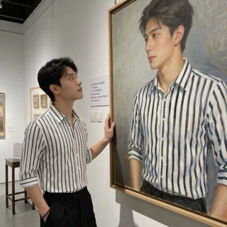2026夏季新款男士条纹短袖衬衫韩版修身时尚个性潮牌衬衣男