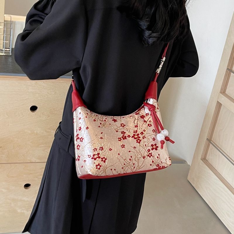 新中式小众红色斜挎包包女国风刺绣手提包2025新娘新款婚包单肩包|undefined