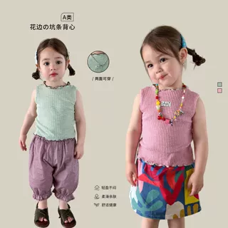 蔗梨童装女童背心外穿夏薄款2026洋气儿童衣服A类婴儿女宝宝上衣
