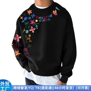 美式3d印花数码印花运动圆领卫衣男时尚长袖套头上衣外贸男装批发