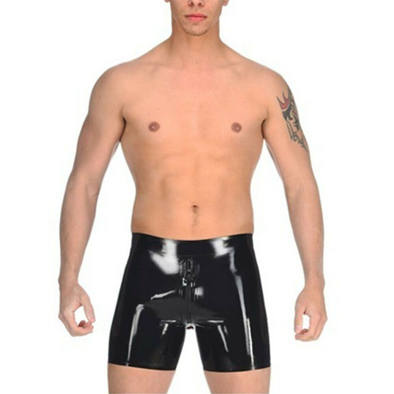 Sexy Latex Underwear Black Sexy Adult Products Latex Gay Inner Set Sexy Shorts Men's Underwear
