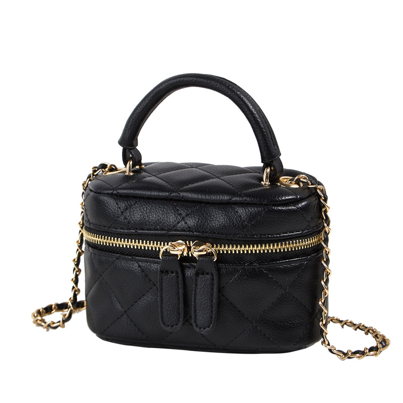 Nuova mini borsa invernale trapuntata, alla moda, con tracolla a catena, versatile e trendy, da portare a spalla o a tracolla._voghion.com