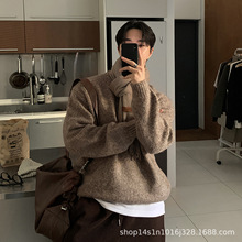 ASCLO韩版慵懒休闲毛衣男高级感简约秋冬韩系英伦雅痞马海毛针织