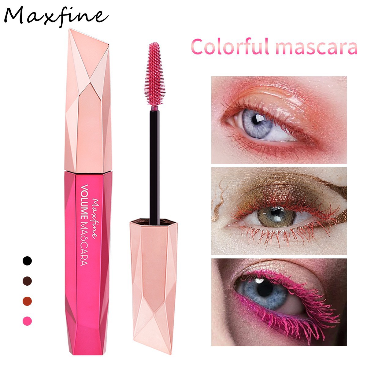 Maquillaje de color MAXFINE máscara densa al por mayor maquillaje delgado impermeable no arrosado sin logotipo impermeable maquillaje
