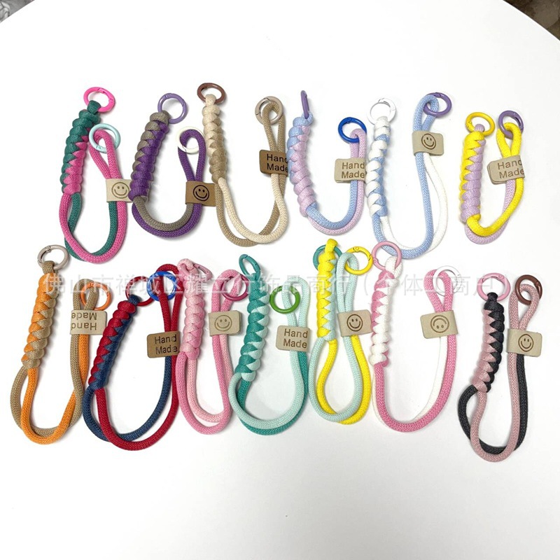 Wrist Phone Lanyard Wholesale Handmade Rope Water Bottle Lanyard Colorful Polyester Braided Rope Miu Series Colorful