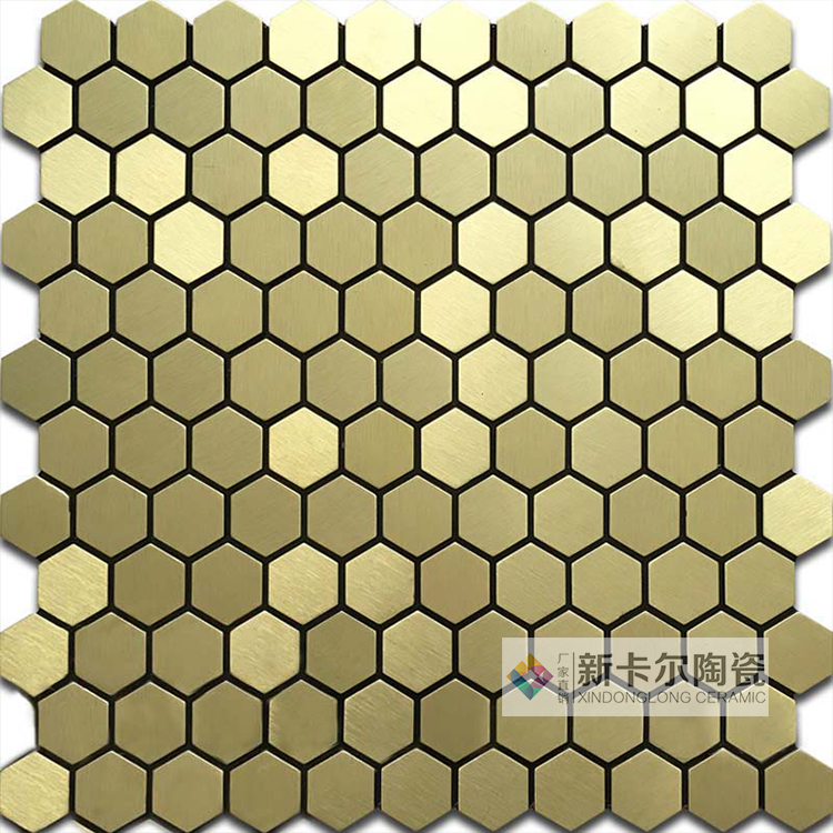 황금색 작은 육각형 - 접착식 뒷면이 함께 제공됩니다.