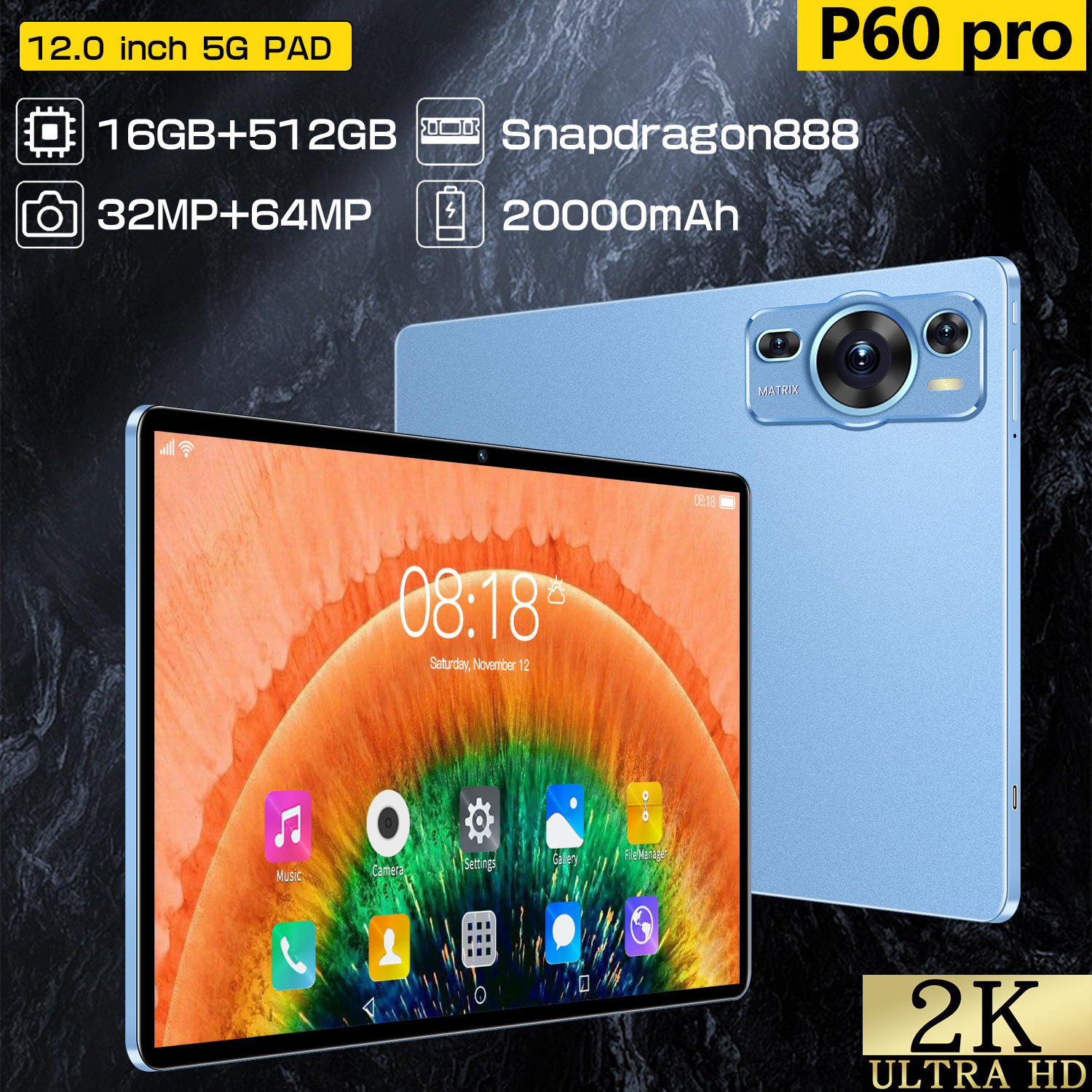 P60Pro2026 Android Google Version Calling Tablet Cross-Border Shipping 16+512Gb Yahoo Tk Large Screen