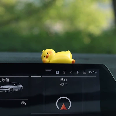 Car ornaments Party Mini Ornaments Computer - sleeping-position-little-yellow-duck-glue-included