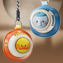 萌趣可爱卡通动物帽子小风扇 儿童手持可挂脖便携三档调速电风扇