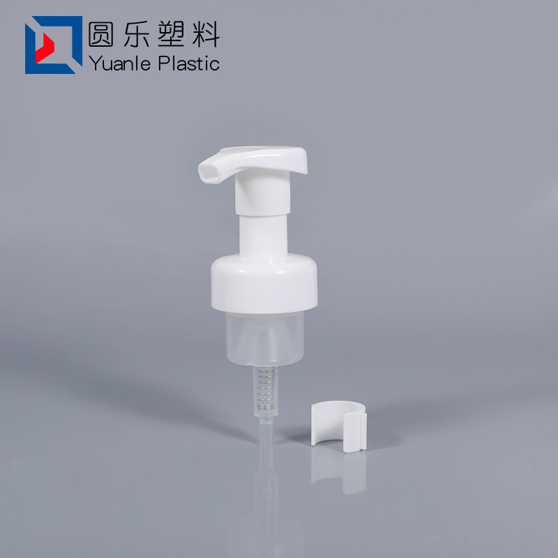 供应品质泡沫泵PP塑料洗手液洗面奶泵头24牙泡沫夹子泵头