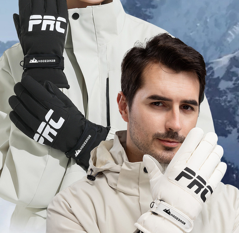Winter Ski Gloves For Men And Women, Outdoor Riding, Fleece-Lined, Thickened, Windproof, Water-Resistant, Warm, Cold-Proof, Touchscreen, Couple Style_desvips.com