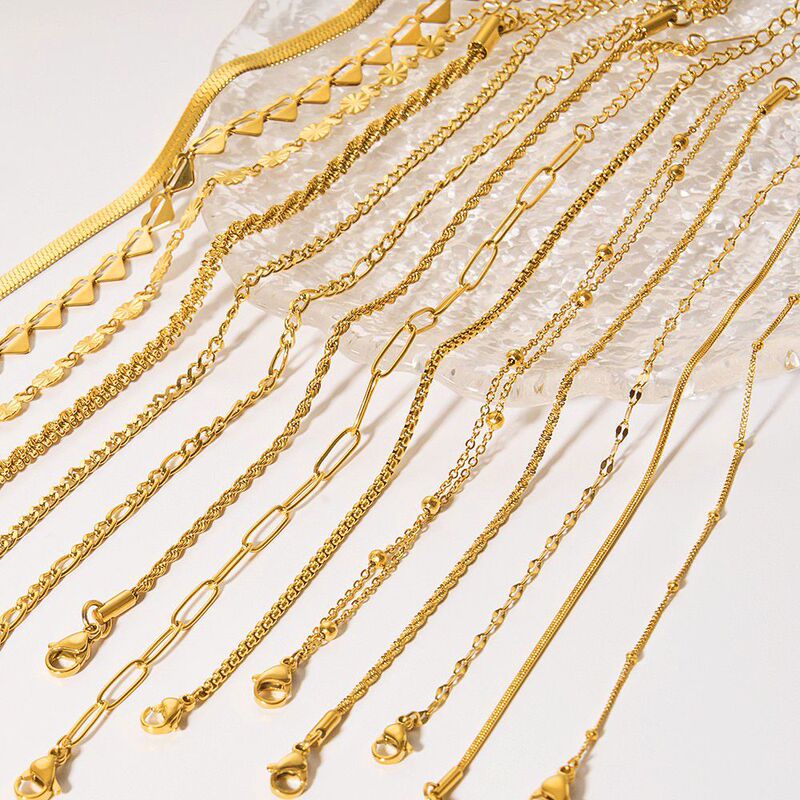 Xia Ling's Simple Special Price Stainless Steel Fine Chain Bracelet, Vacuum-Plated 18K Gold, Versatile and Non-Fading Titanium Steel Bracelet for Women Xia Ling's Simple Special Price Stainless Steel Fine Chain Bracelet, Vacuum-Plated 18K Gold, Versatile and Non-Fading Titanium Steel Bracelet for Women