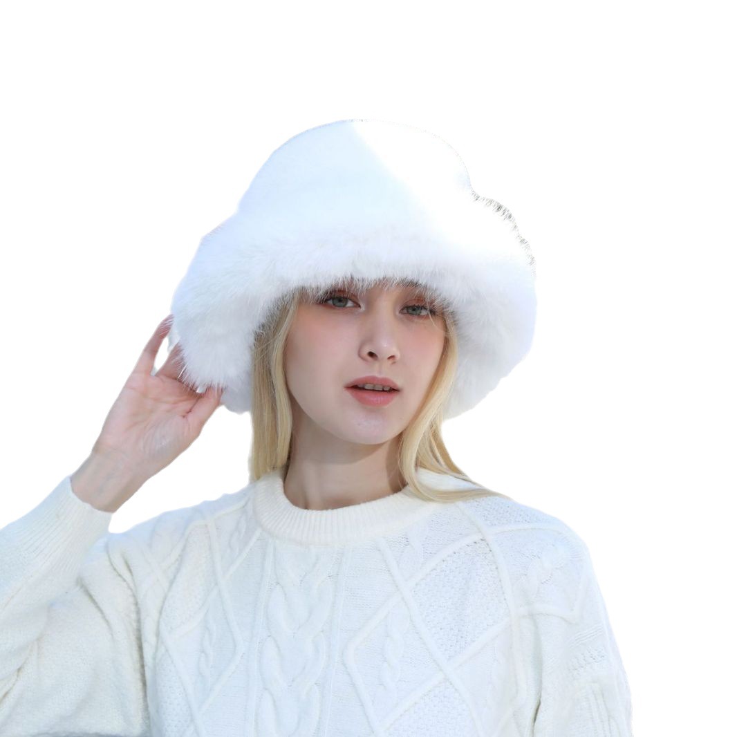 Herfst-winter imitatie vossenbontstro voor kinderen, verdikte warme pluche vissershoeden, kleine gezichts- en gehoorbescherming_voghion.com