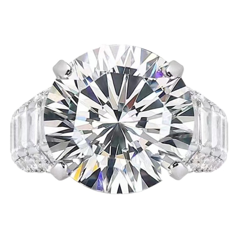 Venta al por mayor 5 quilates D color moissanite anillo femenino platino diamante anillo pareja anillo propuesta regalo de boda con certificado