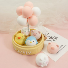 蒸笼硅胶模具手工DIY香薰石膏摆件兔猪鸭企鹅布丁慕斯波仔糕磨具