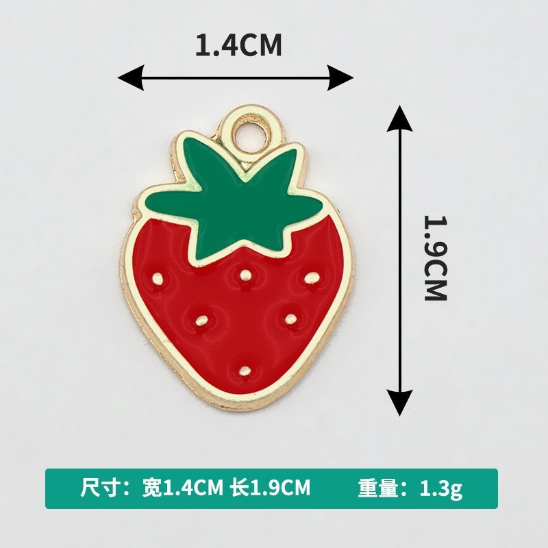 红色樱桃滴油吊坠欧美微镶锆石水果挂坠DIY饰品配件清新项链手链|undefined