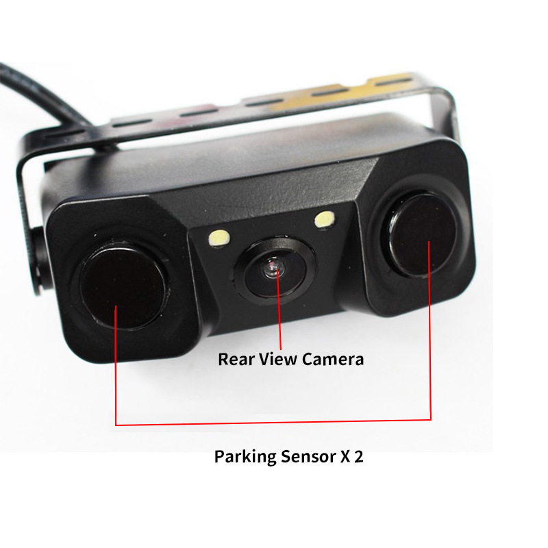 Reversing Radar Camera Three-In-One with Built-In Speaker Car Led Parking System Rearview Mirror Car Camera