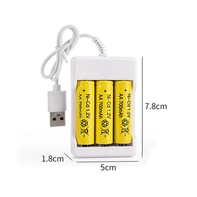 No. 5 No. 7 1.2V Hibrid akkumulyator batareyaları - no-5-3-section-usb-charging-set