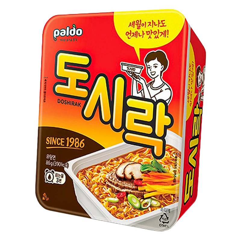 Корейская лапша быстрого приготовления Paldo, восемь вкусов, со вкусом кимчи и говядины, 86 г, как в корейских сериалах, корейский рамен
