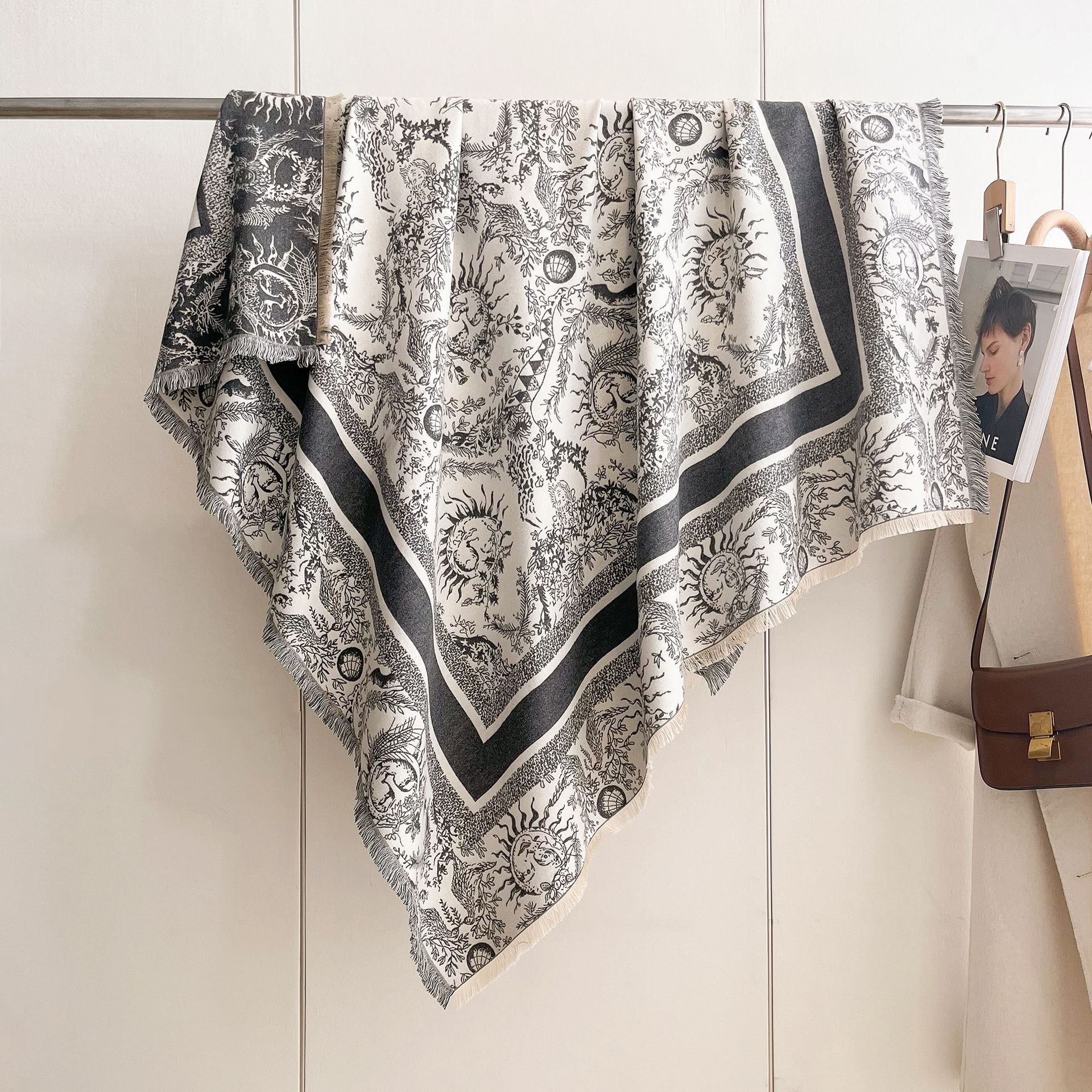 Nueva moda sol otoño invierno doble cara imitación de cachemir toallas elegantes versátiles collar abrigo abrigo chal