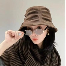 渔夫帽子女新款日系复古褶皱盆帽春秋冬季百搭休闲气质文艺显脸小