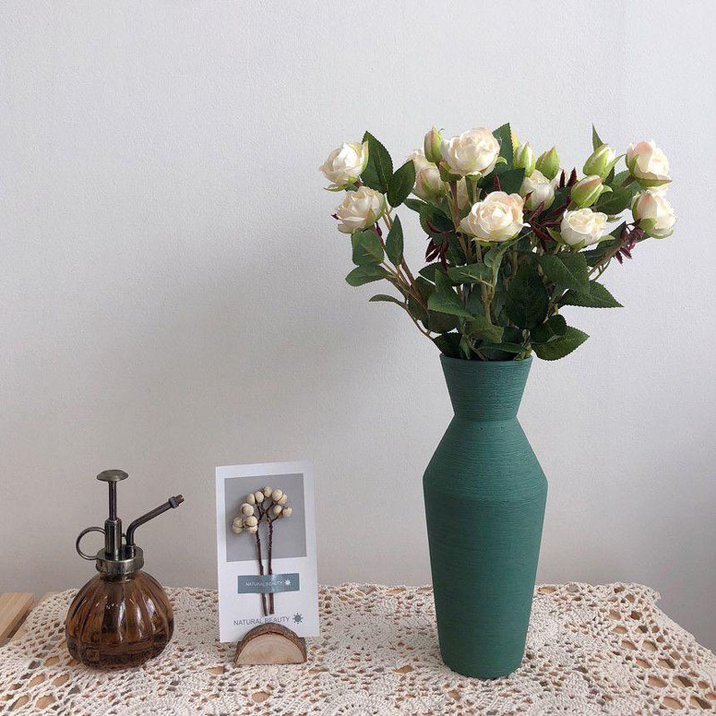 Estilo silencioso decoración ins jarrón de cerámica blanco personalidad flor seca arreglo hogar B & B Decoración de la habitación Decoración