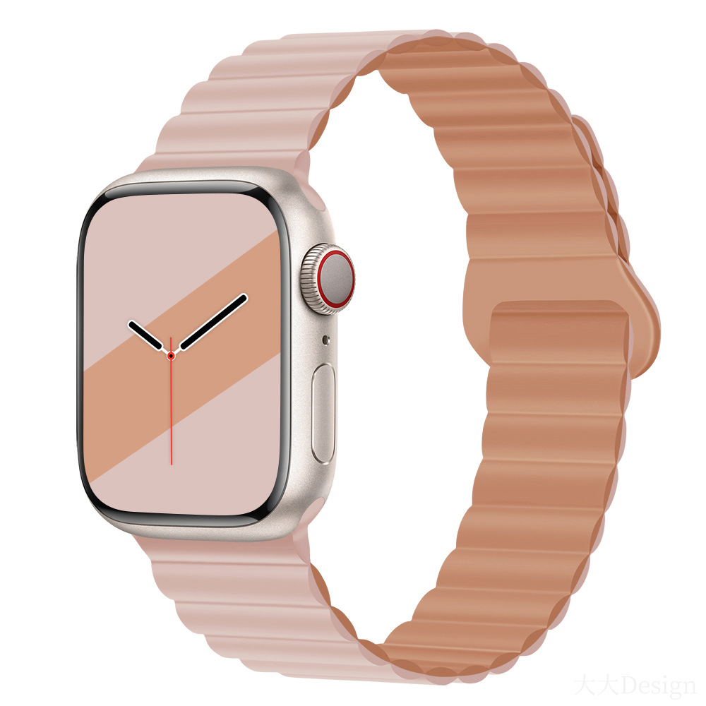 適用iwatchs9ultra1-8世代リンゴ時計バンド磁気吸引時計バンド運動シリコンリンゴ時計バンド