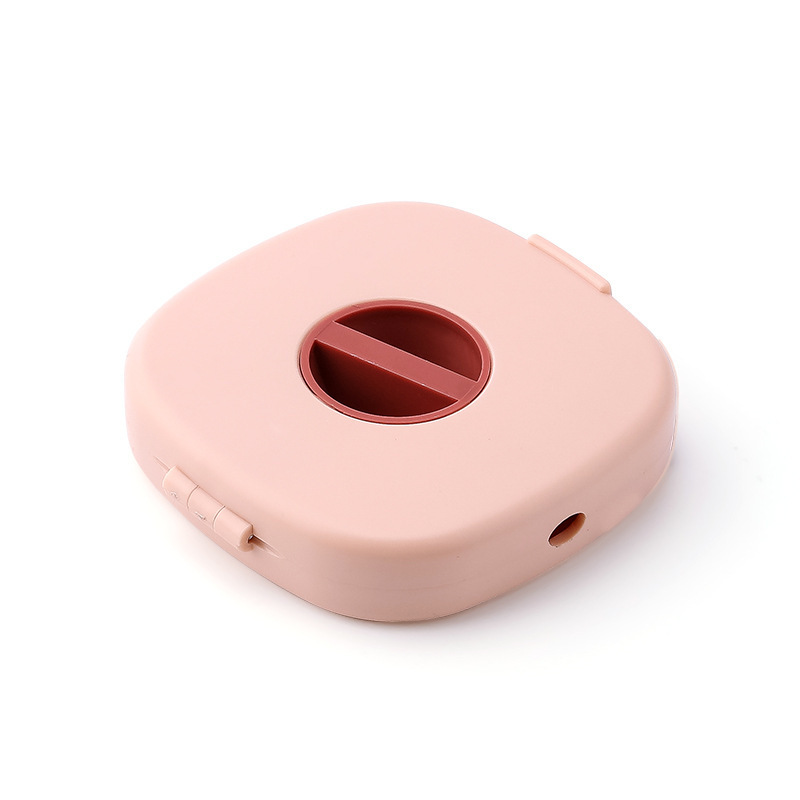 Caja de almacenamiento de cable de datos de cable de auricular cuadrado portátil con soporte para teléfono móvil Cable de carga de auriculares multifuncional Winder