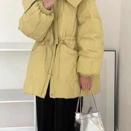 韩版娃娃领冬季羽绒服新款收腰显瘦中长款鸭绒可爱小个子洋气外套
