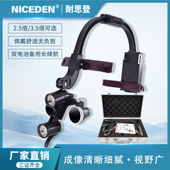 Niceden 歯科口腔ヘッドマウント拡大鏡ヘッドライト付きブラックテクノロジー整形外科耳鼻咽喉科拡大鏡