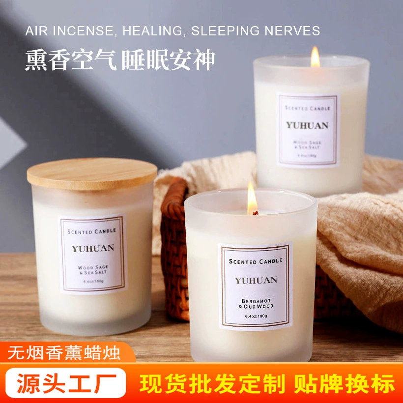 Эфирное масло Ароматерапия Свеча домашний запах ладан сон стекло соевый воск аромат воск оптом ручной подарок