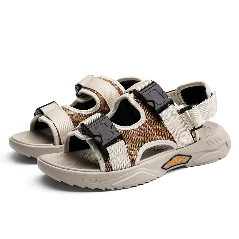 凉鞋男款夏季外穿防滑青少年户外开车运动踩屎感气垫增高沙滩拖鞋