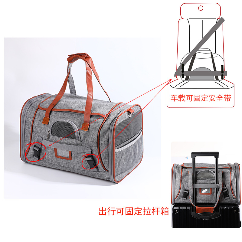 Qisheng en stock transpirable plegable portátil de un solo hombro bolsa de mascotas bolsa Portátil Bolsa de gato transfronterizo bolsa de mascotas