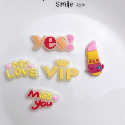 New Ins Glow-in-the-Dark Small Bow Soft Silicone Accessory DIY Hair Accessories Phone Case Sticker Hair Clip Hair Ribbon Headwear Shoe Clips