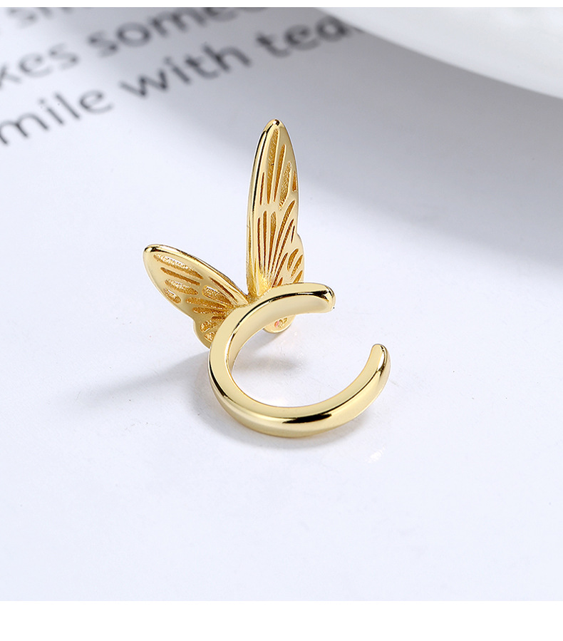 Street Occasion 925 Sterling Silver Material Butterfly Pattern 1 Piece 925 Sterling Silver Butterfly Ear Cuffs