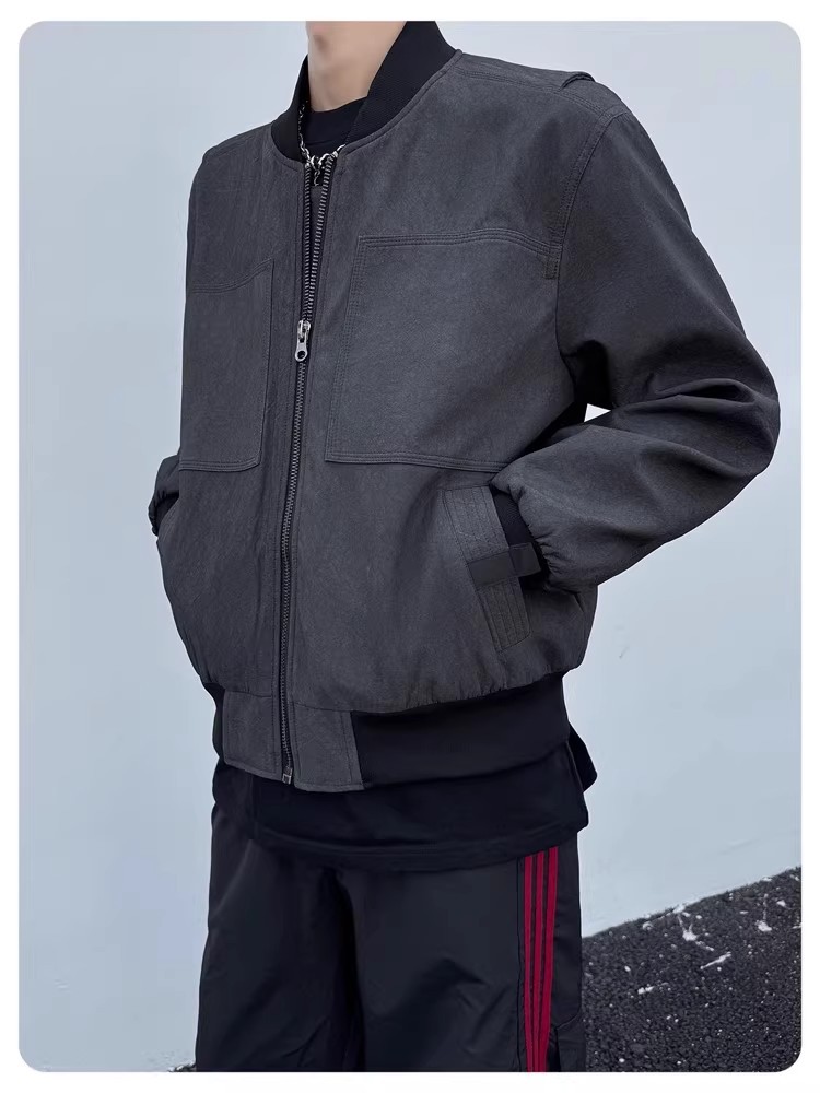 Men's Bomber Jacket Loose Fitting Lapel Sports Jacket For Men_voghion.com