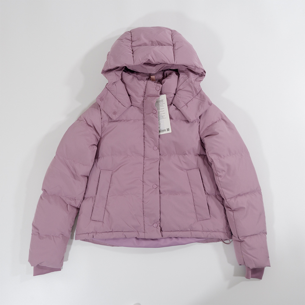 그레이 퍼플 4프레임 퍼프 체크 다운 재킷