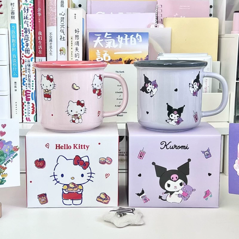 Керамическая кружка Sanrio для воды для девочек с привлекательным внешним видом и симпатичная детская кружка для дома, чашка для кофе и молока, подарок на день рождения