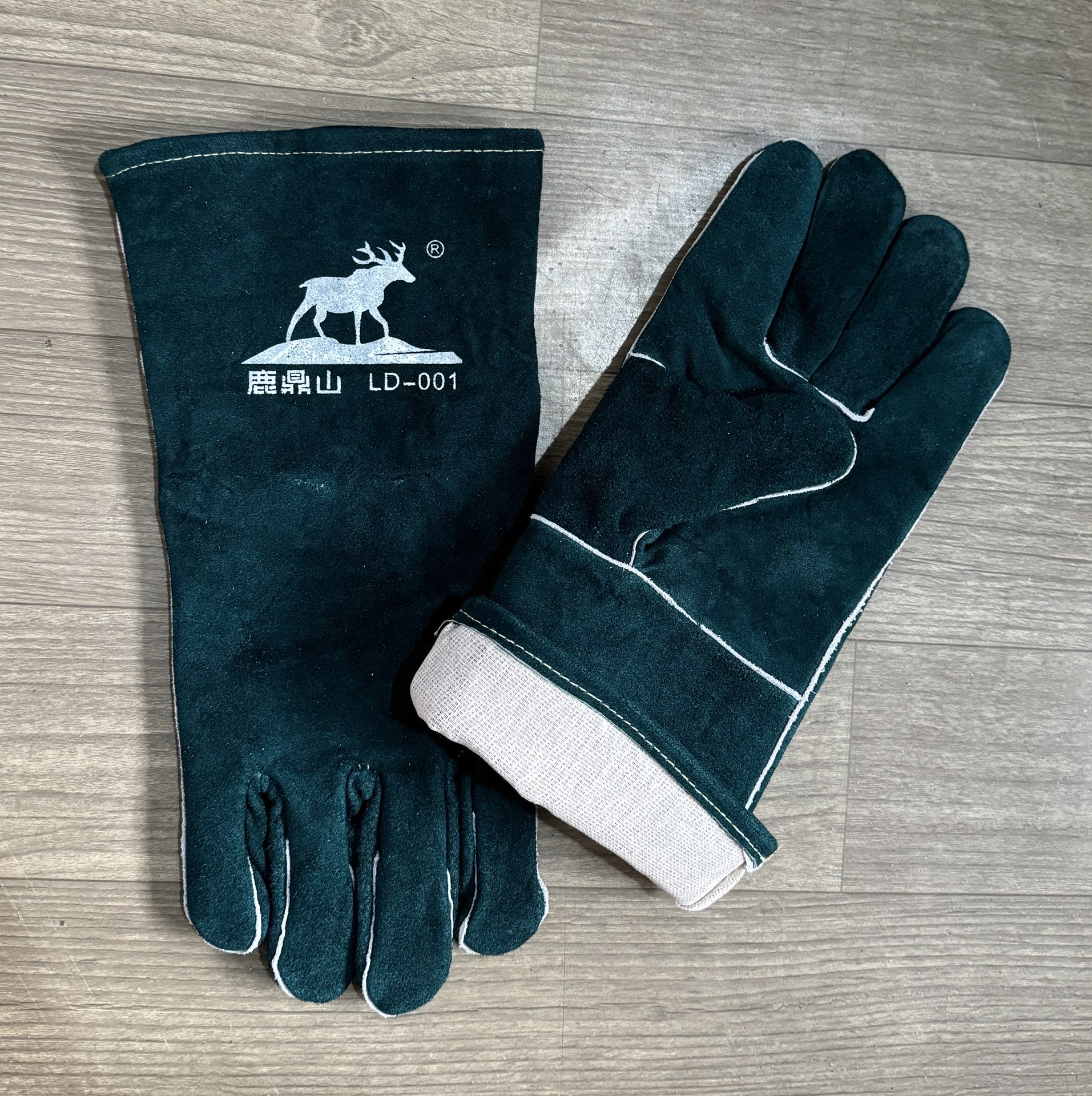 厂家直销 AB级双层墨绿色防火线缝制耐高温防穿刺耐磨防护手套