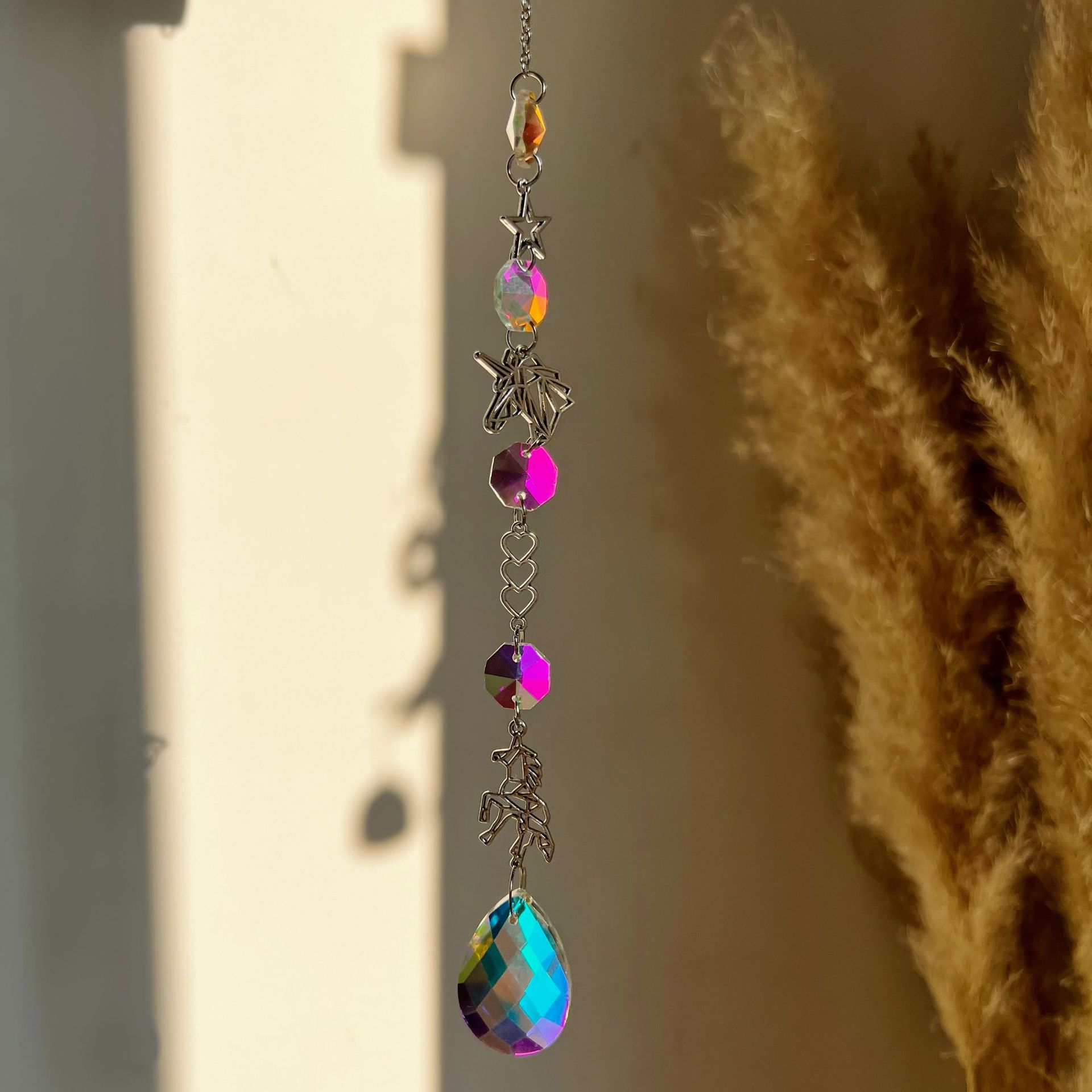 30g Weight Suncatcher, Wind Chime Home Textiles & Decor Type 1 Piece Quantity Holiday, Daily Occasion Crystal, Crystal Material Sun, Star, Heart Shape Pattern Modern Style, Classic Style Style Modern Style Classic Style Sun Star Heart Shape Crystal Crystal Suncatcher Wind Chime Wall Art 2