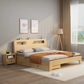 经济床1.8米现代简约1.5米小户型主卧大床1.2m单人床架民宿出租房