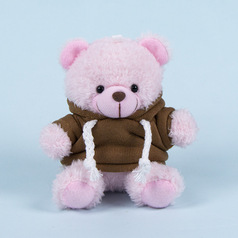 Lindo osito llavero colgante regalo creativo muñecas de peluche vestidas osito de peluche colgante de mochilas escolares para parejas