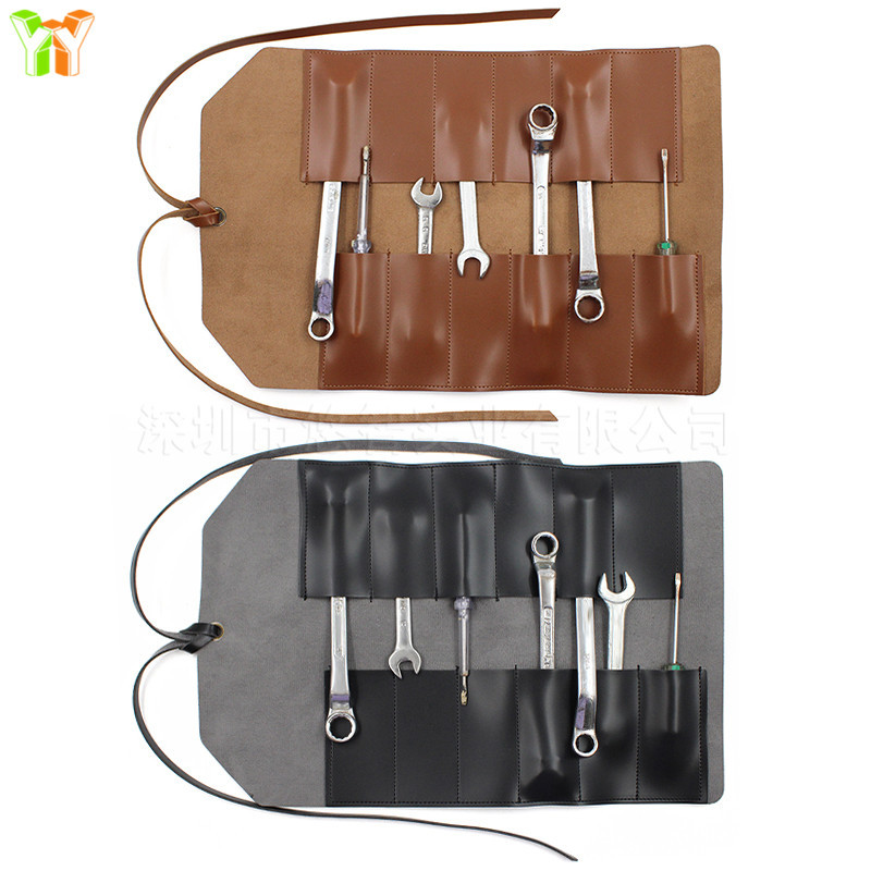 跨境亚马逊皮革工具收纳卷包 五金汽修工具收纳包现货可代发