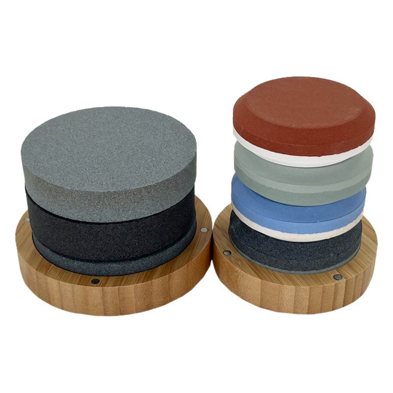 Коричневый корунд круглый точильный камень маленький ручной бытовой наружной шлифовальной стеклянный топор карбид кремния круглый шлифовальный блок