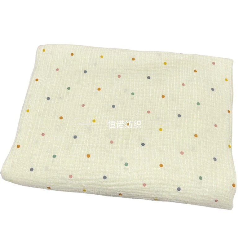 Хлопковая двухслойная марлевая креповая классическая хлопково-марлевая одежда из ткани в горошек, одежда для малышей, детская одежда, тканевые пижамы