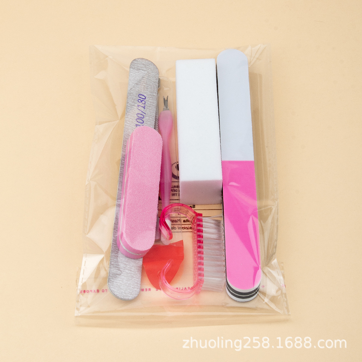 Traje de manicura Rosa blanco gris acero push 7 piezas conjunto transfronterizo especial para una pieza de entrega pulido reparación traje todo alrededor